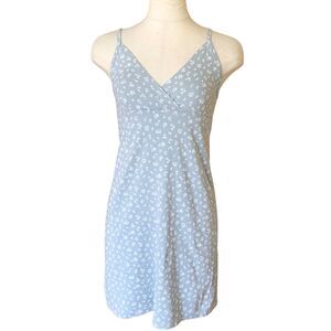 Brandy Melville Blue Floral Mini Dress One Size